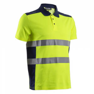 Hommes Haute Visibilité Polo T Shirts Hi Viz Vis Ruban Réfléchissant Travail Tee Tops S-6XL 