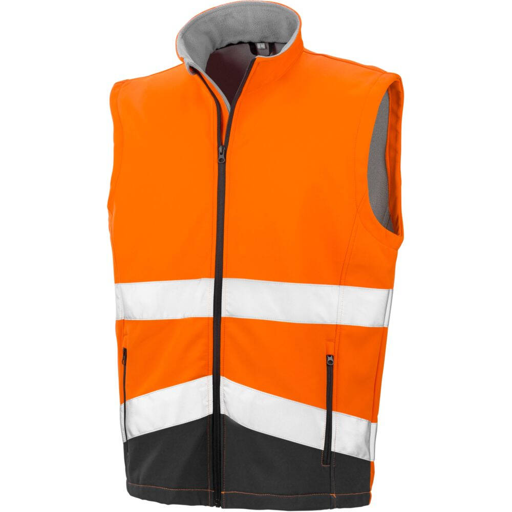 unisexe haute visibilité avec des bandes réfléchissantes et 2 poches de classe Orange et noir, L Gilet de sécurité