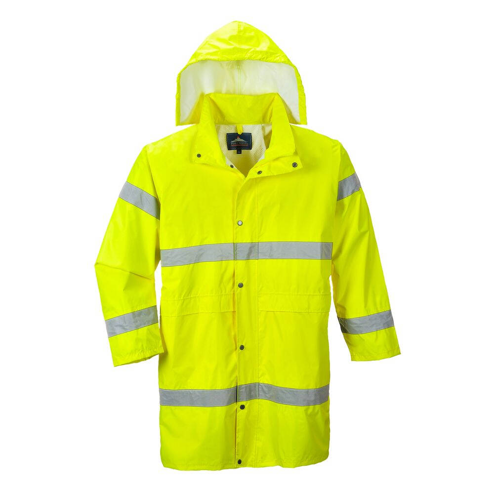 Hi Viz Vis Medium Manteau de pluie veste de haute qualité Workwear 100% Imperméable Jaune 